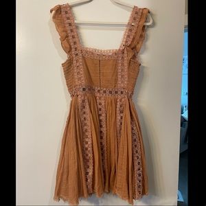 Burnt orange western style dress size small worn once!